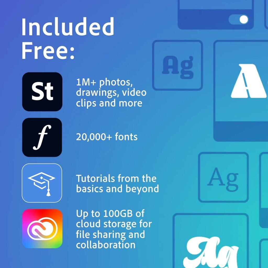 Adobe Creative Cloud | 20+ creative apps Plus 100GB Storage | 1-Month Subscription with Auto-Renewal, PC/Mac