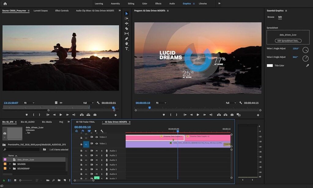 Adobe Premiere Pro | Video editing and production software | 1-month Subscription with auto-renewal, PC/Mac