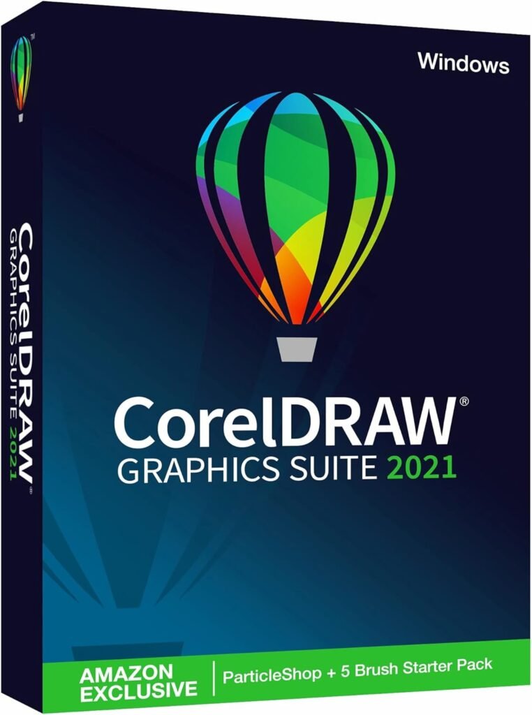 CorelDRAW Graphics Suite 2021 | Graphic Design Software for Professionals | Vector Illustration, Layout, and Image Editing | Amazon Exclusive ParticleShop Brush Pack [PC Disc] [Old Version]