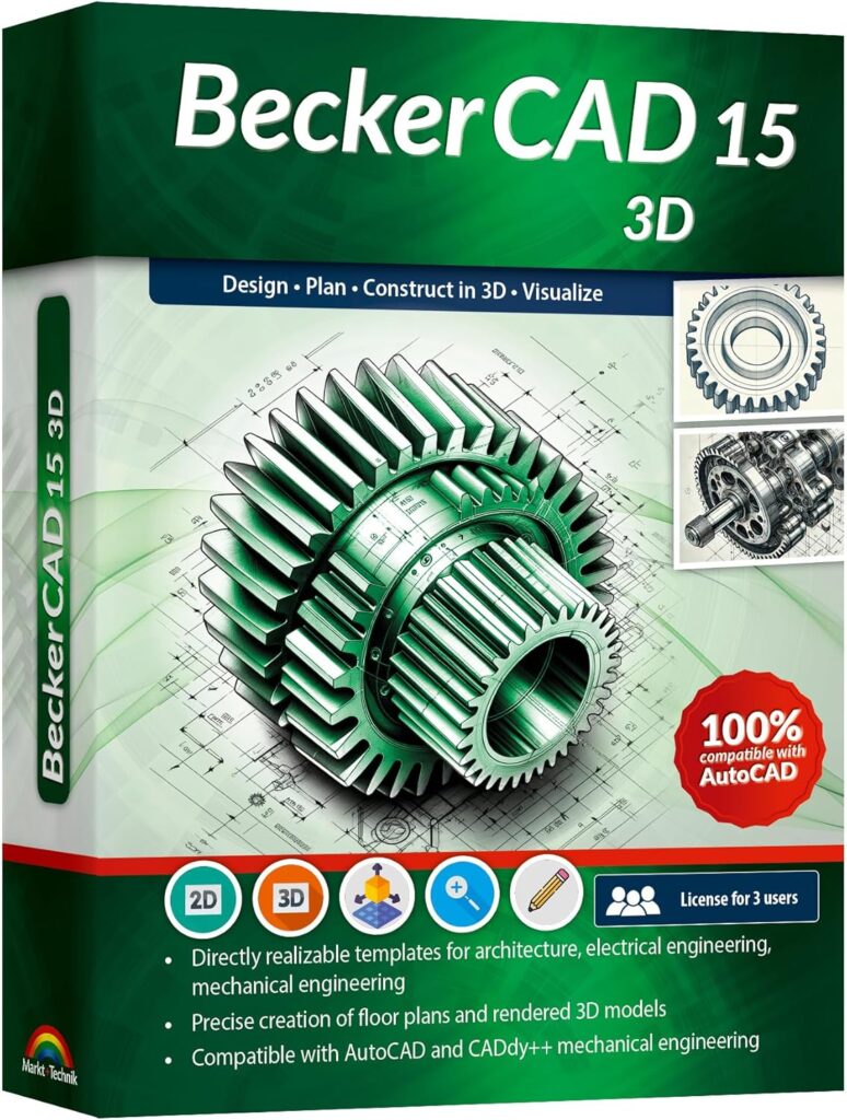 BeckerCAD 15 - 3D software for home design, architecture, engineering and more, compatible with AutoCAD, Lifetime License for Win 11, 10, 8.1, 7