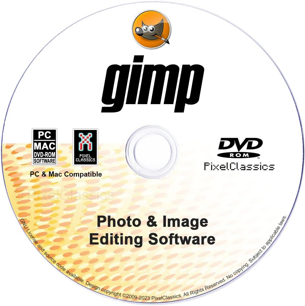 GIMP Photo Editor 2025 on CD Disc | Premium Professional Image Editing Software Compatible with Windows 11 10 8.1 8 7 Vista XP PC 32  64-Bit, Mac  Linux | Lifetime Licence  No Monthly Subscription