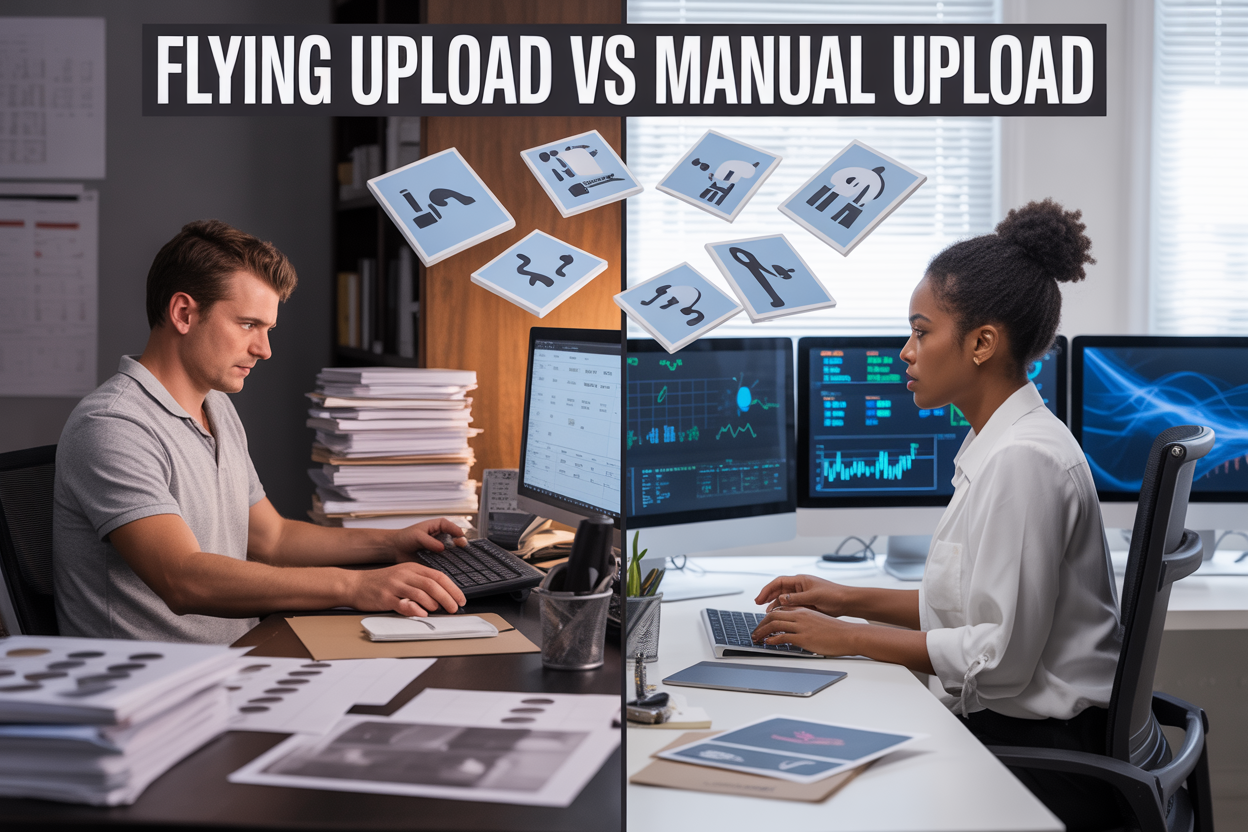 Read more about the article Flying Upload vs Manual Upload: Which Saves More Time and Money for POD Sellers?